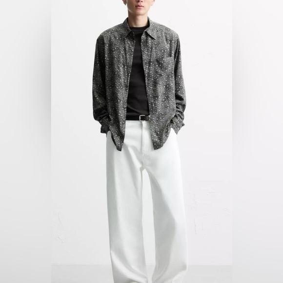Zara ABSTRACT PRINT SHIRT - Picture 1 of 5